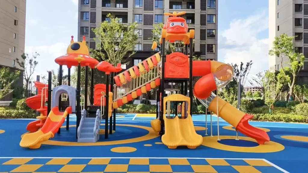 Playground slides are smoothly