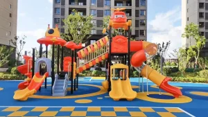 Playground slides are smoothly