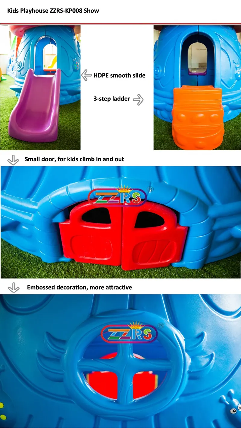 The cute mushroom playhouse paired with a slide is kids’ dream playtime spot.